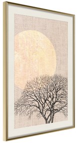Artgeist Plagát - Morning Full Moon [Poster] Veľkosť: 30x45, Verzia: Čierny rám s passe-partout