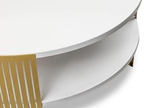 Konferenčný stolík Zentono Gold (zlatá + mramor biely) . Vlastná spoľahlivá doprava až k Vám domov. 1103775