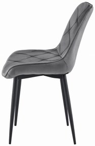 AKCIA Zamatová jedálenská stolička TOR, tmavosivá II. akosť