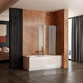 Rea Agat, 3-krídlová skladacia vaňová zástena 120x140 cm, medená matná, REA-W5697