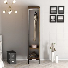 Šatníková skriňa Kiara S (orech + biela). Akcia -18%. Vlastná spoľahlivá doprava až k Vám domov. 1088408