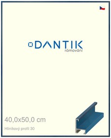 DANTIK rám na obraz 40x50 | ALU Dýha barevná modrá královská (Sklo Čiré)