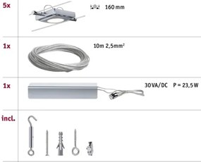 Paulmann 94108 - SADA 5xLED/4,3W Bodové svietidlo MAC 230V matný chróm