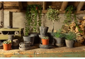 Set 3 sivých terakotových kvetináčov Esschert Design