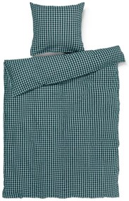 Zelené/modré krepové obliečky na jednolôžko 140x200 cm Bæk&amp;Bølge – JUNA