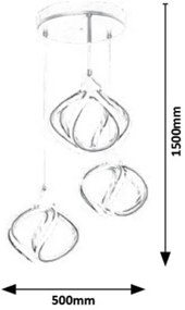 Rabalux 5693 - LED Luster na lanku AMBROSIO LED/50W/230V hnedá