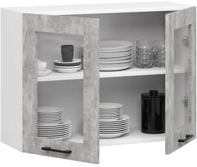 Horná kuchynská skrinka OLIWIA W80 H580 biela / betón