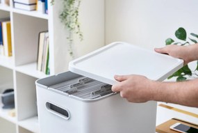 Úložný box na dokumenty, na archiváciu + 10 závesných zakladačov, myPAPER BOX - biely
