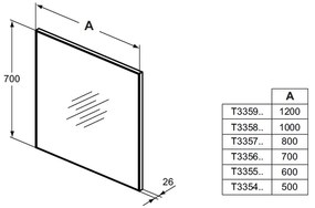 Ideal Standard Mirror & Light - Zrkadlo s rámom 800 mm, T3357BH