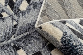 Koberec HEOS 78540  krémovo / modrý LISTY DŽUNGLE