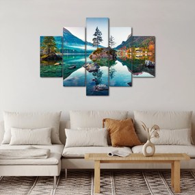 Obraz - Jazero Hintersee, Bavorské Alpy, Rakúsko (150x105 cm)