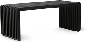 Čierna drevená lamelová lavica Slatted - 96*43*38 cm