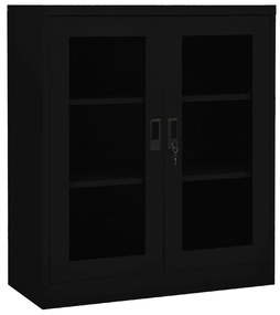 Kancelárska skriňa čierna 90x40x105 cm oceľová