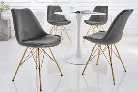 Dizajnová jedálenská stolička Scandinavia tmavošedá zamat