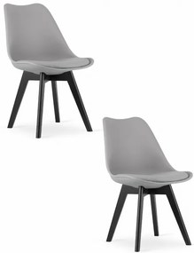 Set dvoch jedálenských stoličiek MARK sivý - čierne nohy (2 ks)