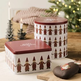 Ib Laursen Plechová dóza Santa's Helpers Tall Square