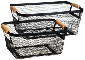 Drôtené kovové košíky v súprave 2 ks 33x21x14 cm – Casa Selección