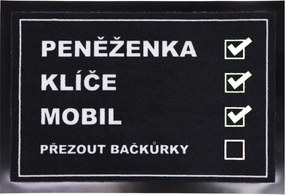 Mercury Flooring, Rohožka Checklist 40x60 cm – na von aj na doma, 40x60, čierna