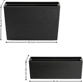 Sada 2 ks květináčů Riflo 56×19/36,2×56,1 cm černá