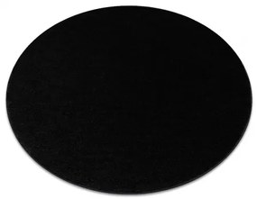 Okrúhly koberec SOFTY Jednotný, Jednobarevný, čierna Veľkosť: kruh 120 cm