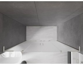 Mexen Velar L Duo, posuvné sprchové dvere do otvoru 170 cm, 8mm sklo námraza, brúsená oceľ, 871-170-003-32-97