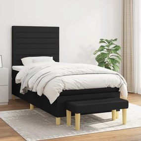 Boxspring posteľ s matracom čierna 100x200 cm látka 3137215