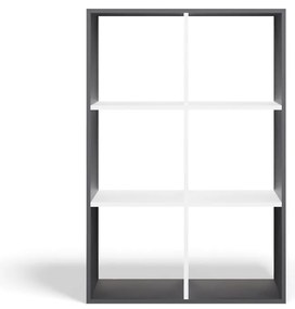 Regál Malax 2x3 110 cm antracit/bílý