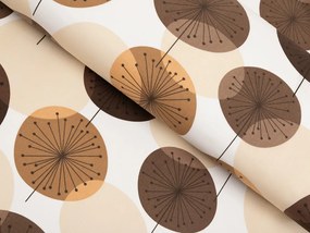 Biante Bavlnený behúň na stôl Sandra SA-488 Hnedo-béžové designové púpavy 45x140 cm