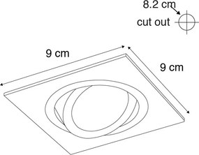 Inteligentné zapustené bodové svietidlo oceľové vrátane WiFi GU10 naklápacie - Lock 1