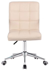LuxuryForm DESIGN Stolička TOLEDO na striebornej podstave s kolieskami - krémová