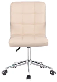 LuxuryForm DESIGN Stolička TOLEDO na striebornej podstave s kolieskami - krémová
