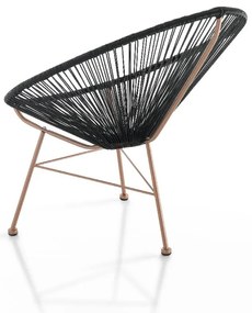 Čierne záhradné kreslo z umelého ratanu Numana – Tomasucci