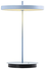 Svetlomodrá kovová LED stolová lampa s kovovým tienidlom (výška 31 cm) Asteria Move – UMAGE