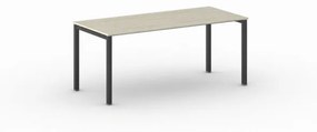 Rokovací stôl Square s čiernou podnožou 1800 x 800 x 750 mm, dub prírodný