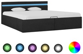 vidaXL Hydraulický posteľný rám+úložný priestor, LED, látka 180x200 cm