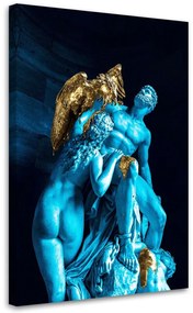 Gario Obraz na plátne Modré postavy a zlatý vták - Gab Fernando Rozmery: 40 x 60 cm