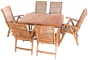 DEOKORK Záhradný pevný stôl obdĺžnik HARMONY 150x90 cm (teak)
