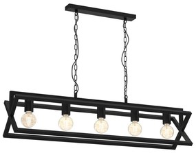 Luster na reťazi ARNOLD 5xE27/60W/230V čierna