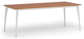 Rokovací kancelársky stôl PRIMO OMEGA, 200x90 cm, biela podnož, čerešňa