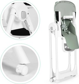 ECOTOYS HA-013 detské kresielko na kŕmenie, výškovo nastaviteľné, eko-koža, 5-bodové pásy