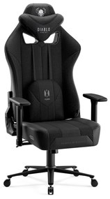 Herné kreslo s látkovým poťahom, veľkosť King Size, čierne: Diablo X-Player 2.0