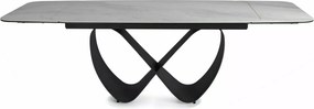 Rozkladací jedálenský stôl Infinity 160/240 cm biely mramor/čierny