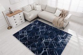 MIRO 51805.802 umývací koberec Geometrická, latková mreža protišmykový - modrý Veľkosť: 80x150 cm