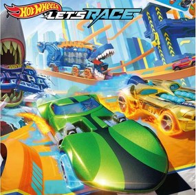 Carbotex Bavlnené obliečky 140x200 + 70x90 cm - Hot Wheels "Let´s Race"