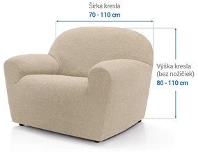 Super strečové poťahy HARMONIA smotanová kreslo (š. 70 - 110 cm)