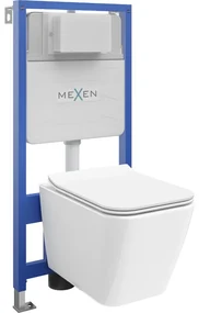 Mexen podomietkový WC systém Felix Slim s WC misou Cube a pomaly klesajúcou doskou, biela- 61030924000