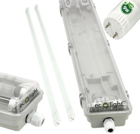 Hermetické LED svietidlo 60 cm + 2 LED žiarivky - teplá biela