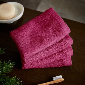 Tmavoružové rýchloschnúce bavlnené uteráky v súprave 4 ks 30x30 cm Quick Dry – Catherine Lansfield