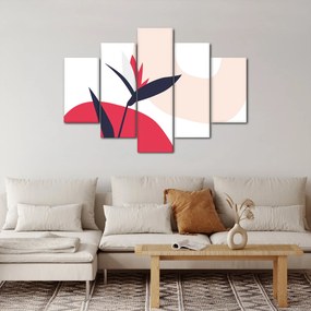 Obraz - Ružová florálna abstrakcia N⁰1 (150x105 cm)