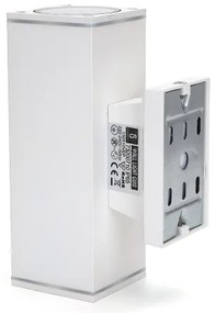 Aigostar - Vonkajšie nástenné svietidlo 2xGU10/230V biela IP65 hranatý